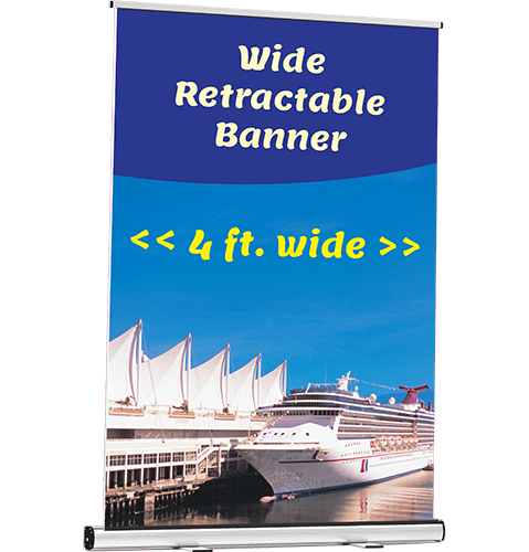 Wide 4 ft. Retractable Banner (47 x 79)