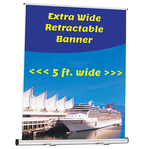 Extra Wide 5 ft. Retractable Banner (59 x 79)