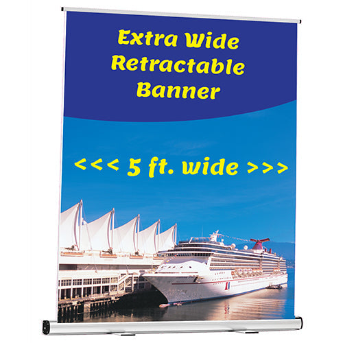 2x Extra Wide 5 ft. Retractable Banner (59 x 77)