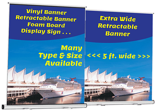 2x Extra Wide 5 ft. Retractable Banner (59 x 77)