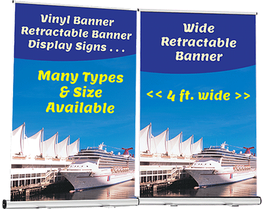 2x Wide 4 ft. Retractable Banner (47 x 77)